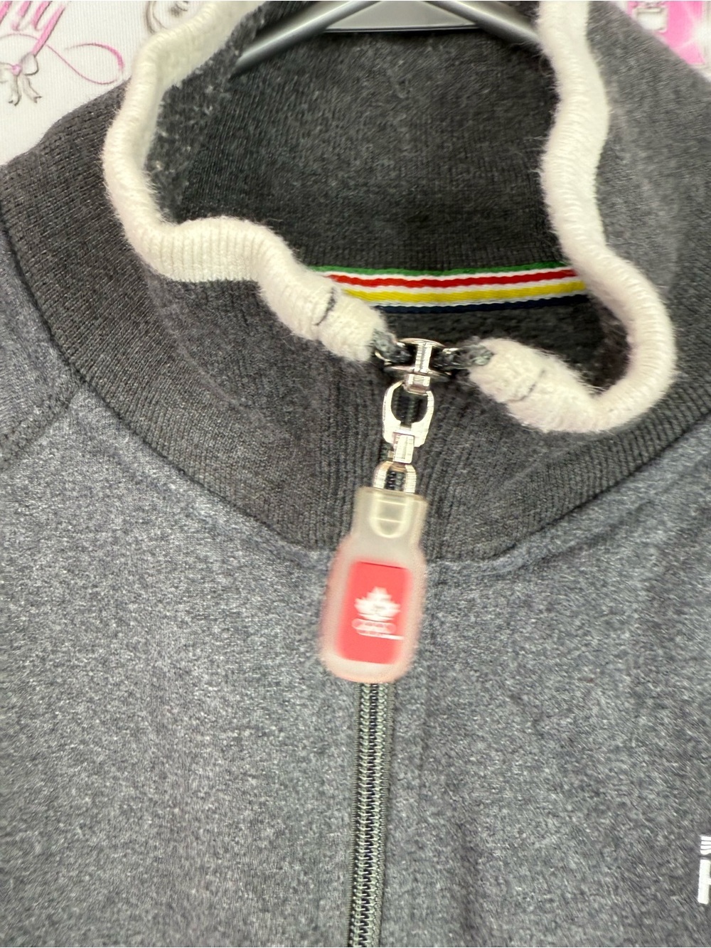 Hbc 2006 Canada Olympic team unisex Charcoal Quarter-Zip Pullover Sweater - IBC - Picture 8 of 11